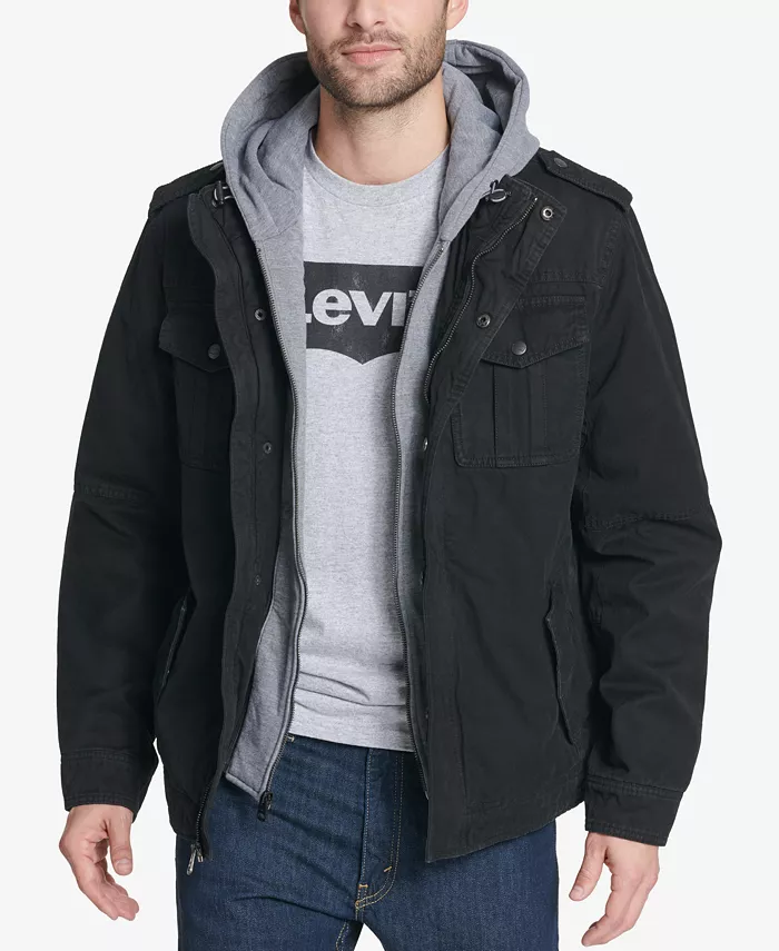 Men's Two Pocket Hooded Trucker Jacket