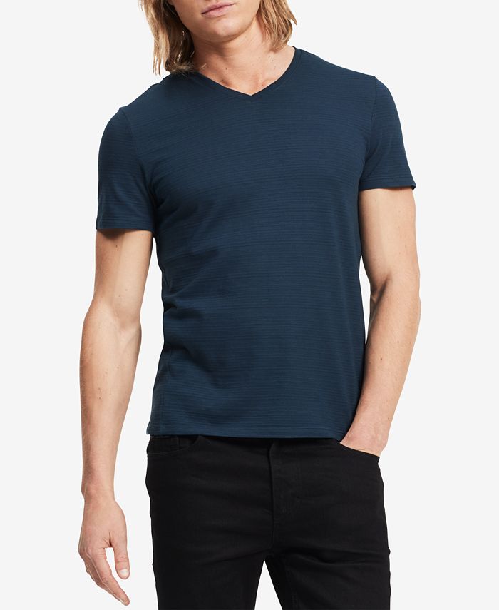 Calvin Klein Men's Slim Fit V-Neck Textured Tee - Macy's