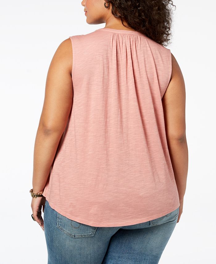 Lucky Brand Trendy Plus Size LaceTrim Sleeveless Top Macy's