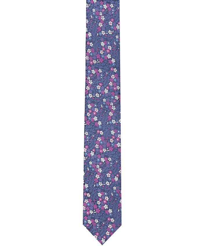 Bar III Men's Rodgers Floral Skinny Silk Tie, Created for Macy's - Macy's