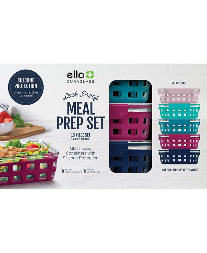 Ello 10pc Meal Prep Food Storage Container Set Pastels