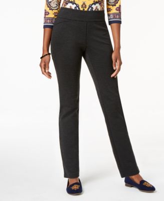 Charter Club Women's Cambridge Pull on Ponte Pants Charcoal Size 14