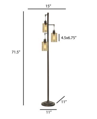StyleCraft Dimpled Glass Floor Lamp