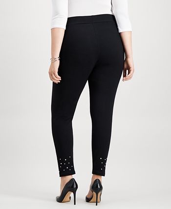 JM Collection Plus Size Studded Leggings, Created for Macy's & Reviews ...