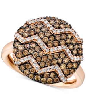 image of Le Vian Chocolatier Diamond Zigzag Ring (9/10 ct. t.w.) in 14k Rose Gold