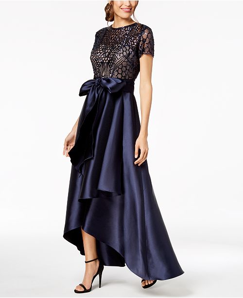 R & M Richards High-Low Sequin-Embellished Gown & Reviews - Dresses ...