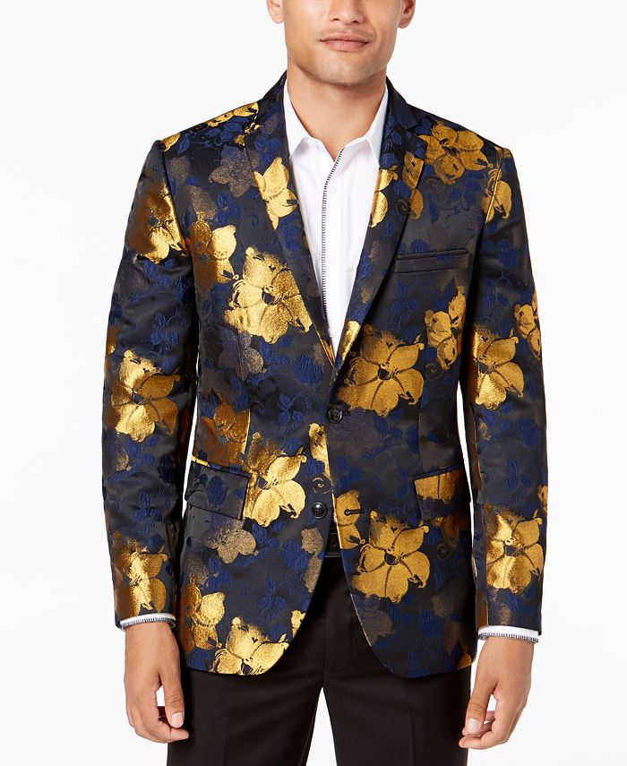 INC International Concepts I.N.C. Men's SlimFit Floral Jacquard Blazer