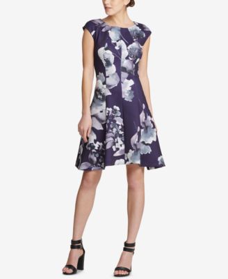 DKNY - Floral-Print Fit & Flare Dress
