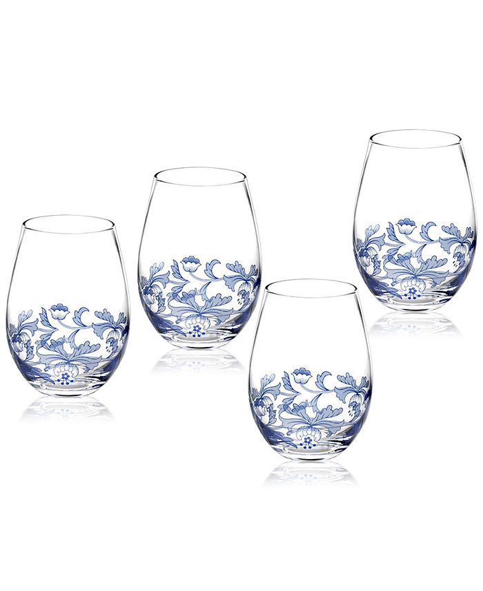 Spode Blue Italian Stemless Wine Glasses, Set of 4 Macy's