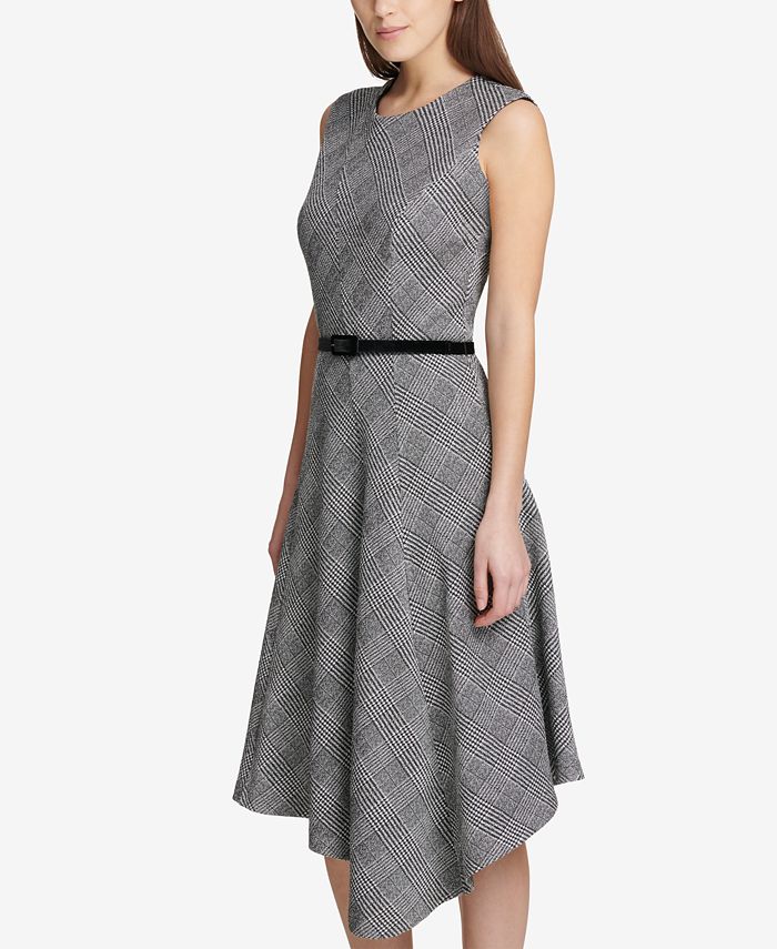 DKNY Belted Asymmetrical-Hem Dress, Created for Macy's & Reviews ...