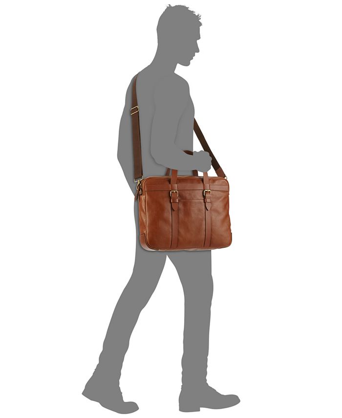 Fossil Men's Haskell Leather Utility Briefcase Macy's