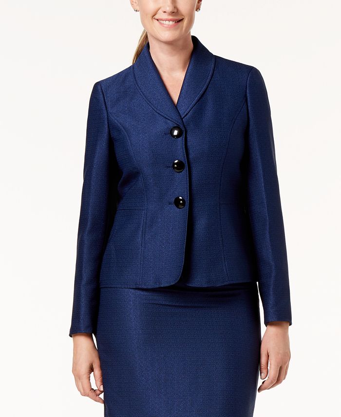 Le Suit Three-Button Skirt Suit - Macy's