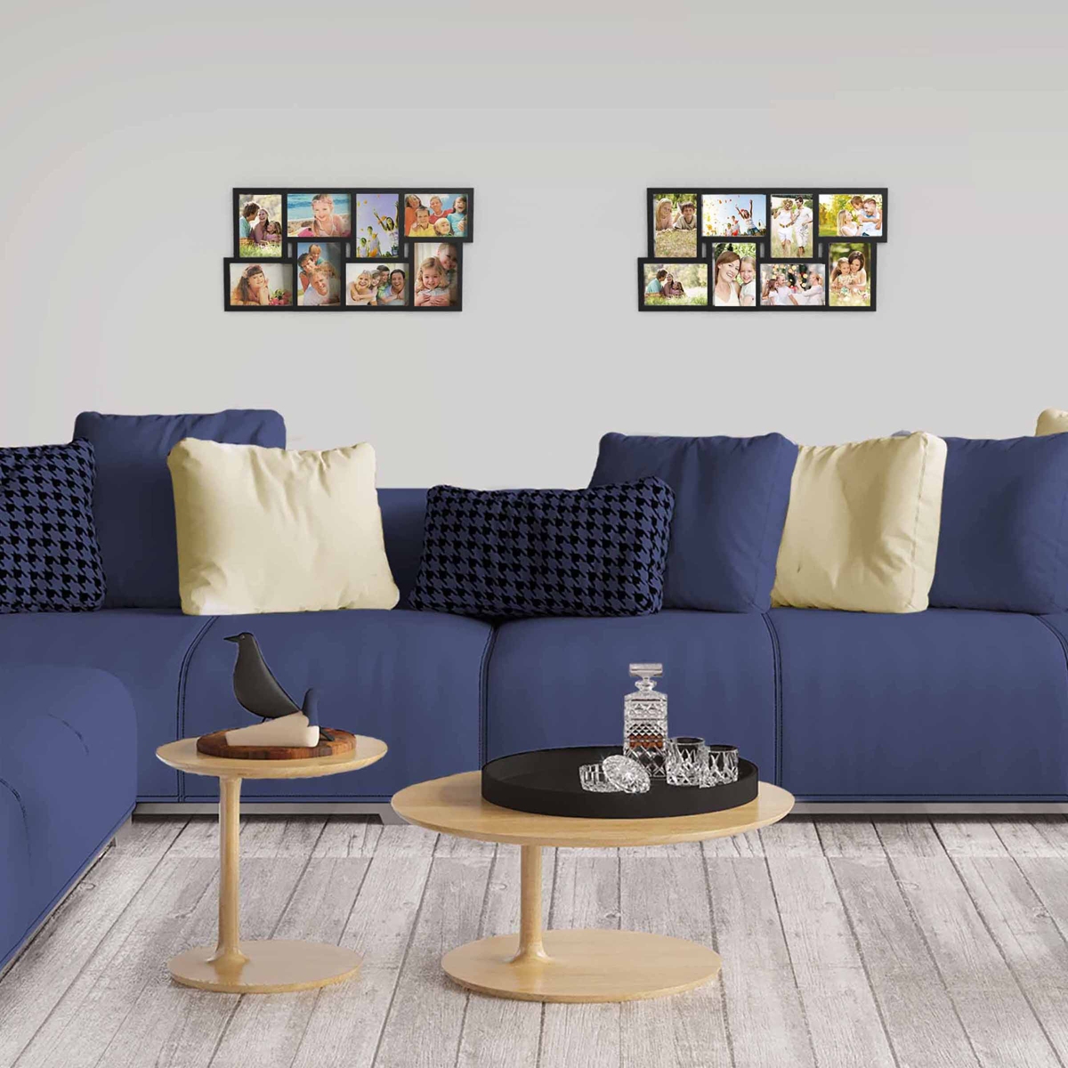 Collage Picture Frame with 8 Openings for 4x6 Photos by Lavish Home,- Black