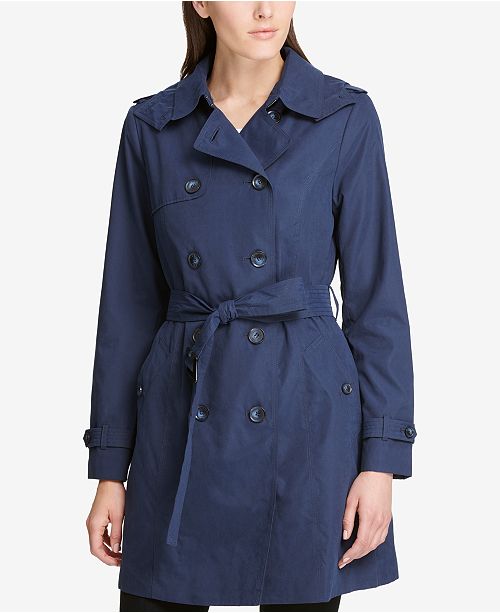 DKNY Double-Breasted Trench Coat, Created for Macy's & Reviews - Coats ...