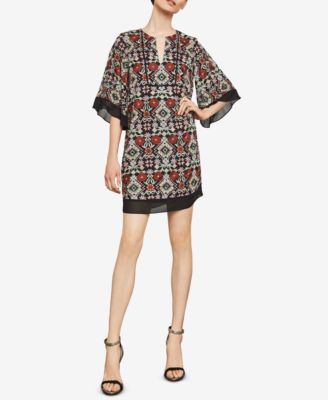 bcbg floral embroidered dress