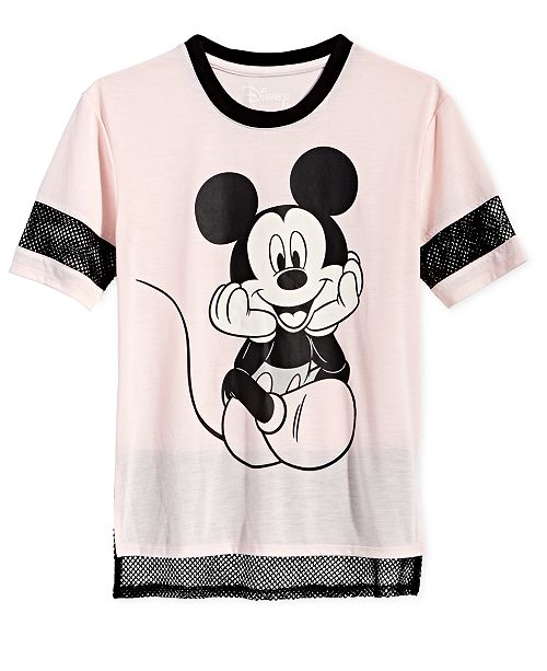 Disney Big Girls Mesh Trim Mickey Mouse T Shirt Reviews Shirts