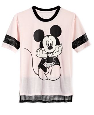 Disney Big Girls Mesh-Trim Mickey Mouse T-Shirt - Macy's