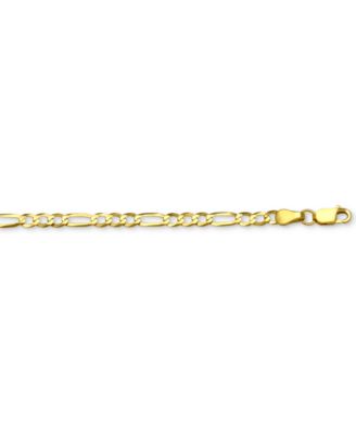 24" Figaro Link Chain Necklace (3-1/5mm) in Solid 14k Gold