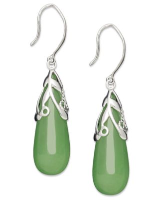 Sterling silver jade deals earrings