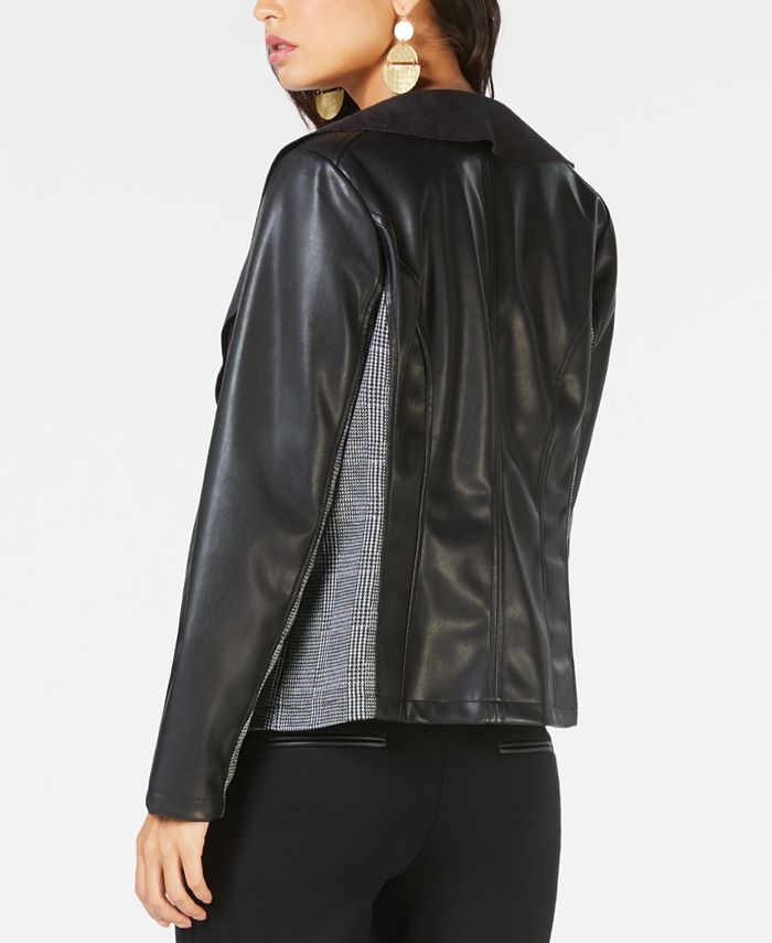 Alfani FauxLeather Draped SidePanel Jacket, Created for Macy's Macy's