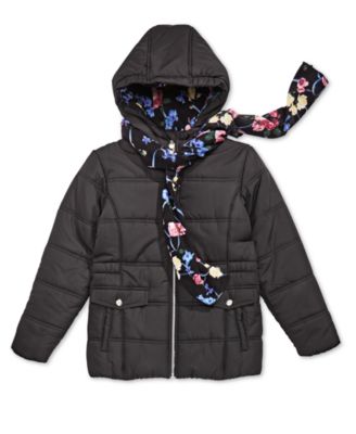 S Rothschild & CO - Big Girls Hooded Puffer Jacket with Scarf