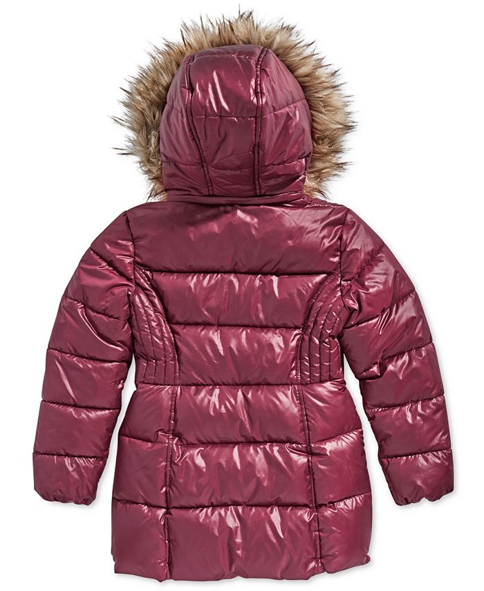 Michael Kors Toddler Girls Hooded Puffer Stadium Coat with FauxFur Trim Macy's