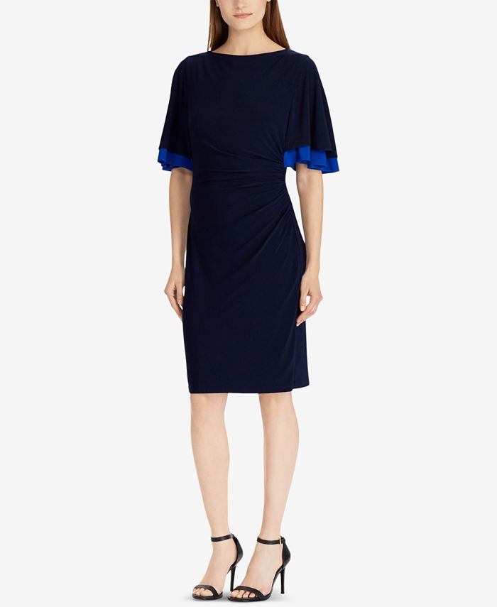 Lauren Ralph Lauren Flutter-Sleeve Dress - Macy's