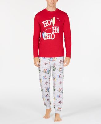 Family Pajamas - Matching  Men's Surfing Santa Pajama Set, Created for Macy's