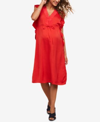 Motherhood Maternity - Maternity Flutter-Sleeve Dress