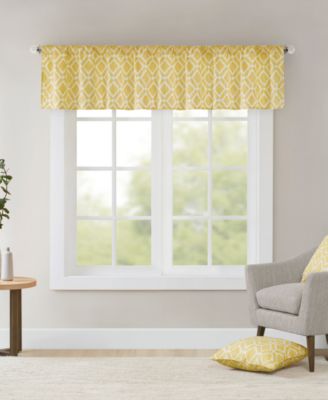 Madison Park - Delray Diamond-Print 50" x 18" Twill Window Valance