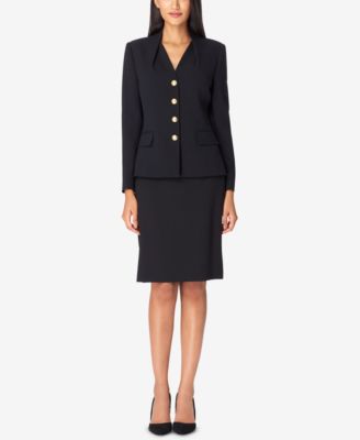 Tahari ASL - Reverse-Pleat Skirt Suit