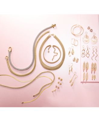 Polished Oval Flat-Edge Tube Earrings in 10k Gold, 1-1/5"