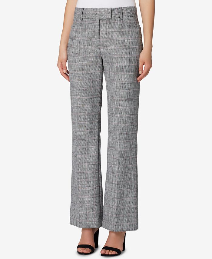 Tahari ASL Textured Plaid StraightLeg Pants Macy's