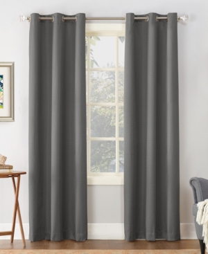 Sun Zero Cooper 40" X 95" Grommet Top Curtain Panel In Charcoal