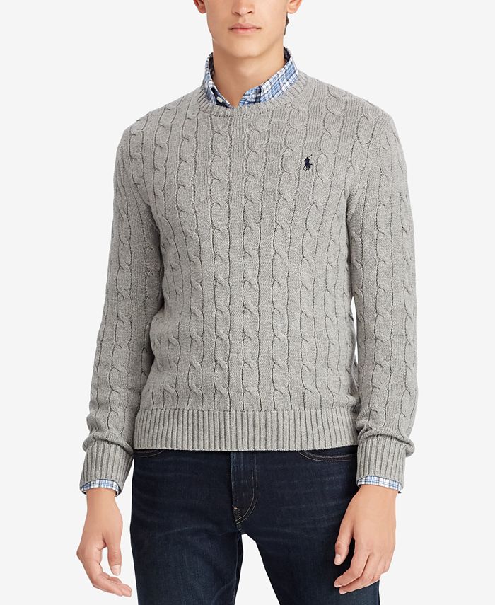 Polo Ralph Lauren Men's Big & Tall Cable-Knit Sweater & Reviews - Sweaters  - Men - Macy's