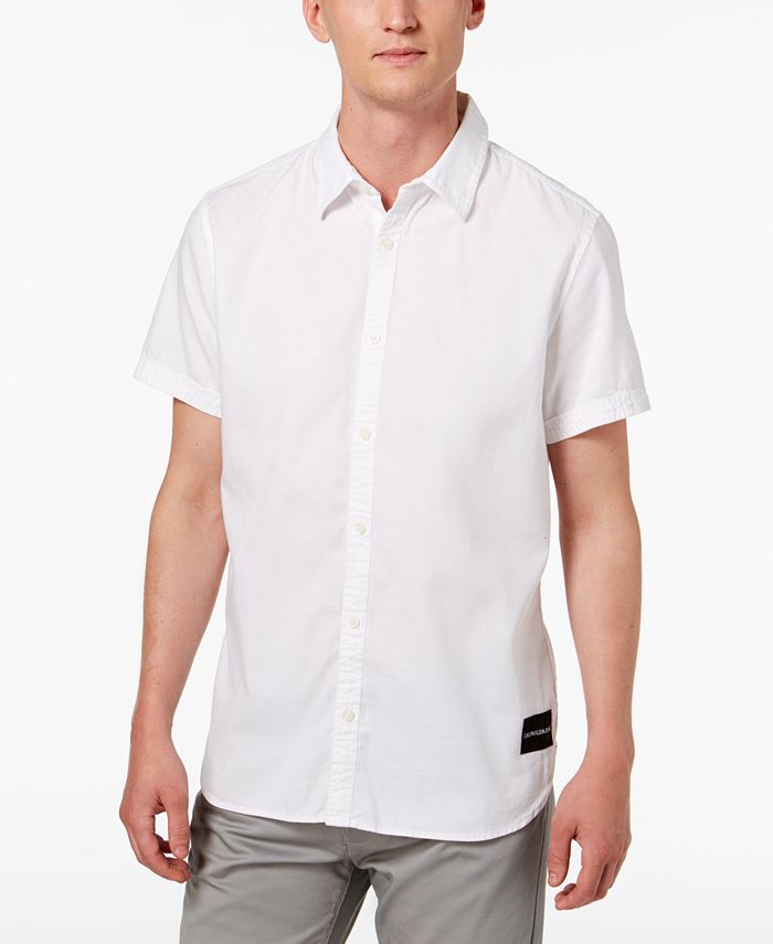 Calvin Klein Men's Short-Sleeve Oxford Shirt - Macy's
