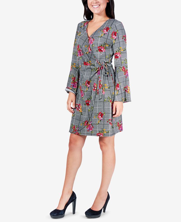 NY Collection Petite Printed Wrap Dress Macy's