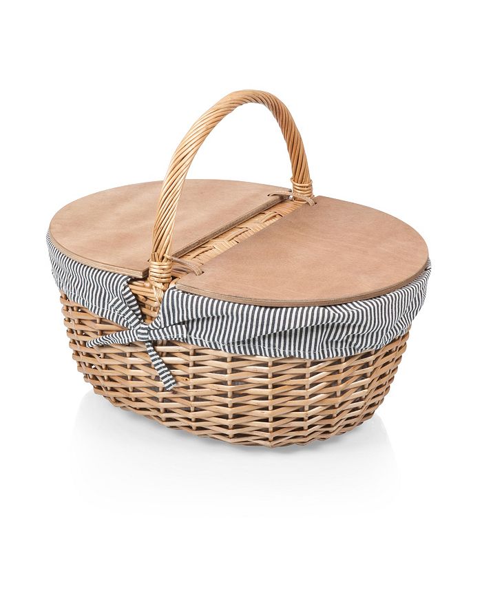 Picnic Time Country Navy & White Striped Picnic Basket Macy's