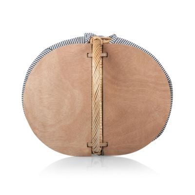 Country Navy & White Striped Picnic Basket