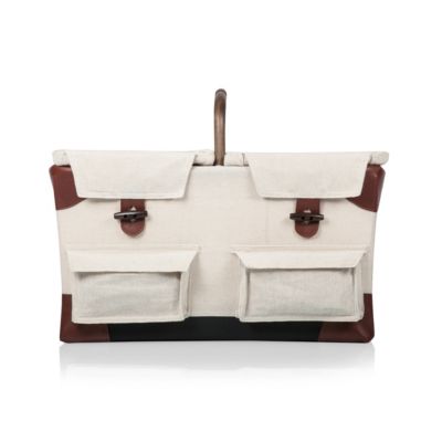 Pioneer Plaid-Accented Tan Picnic Basket