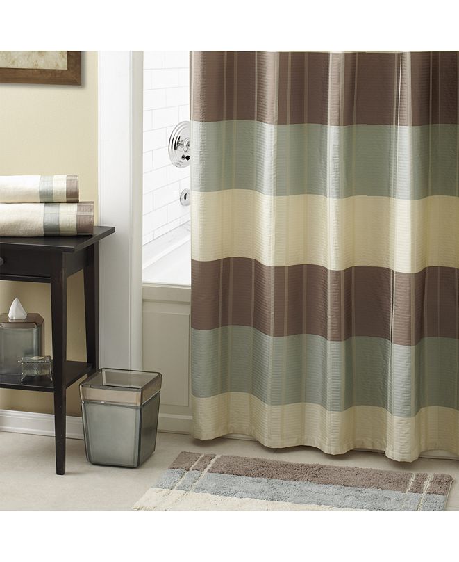 Croscill Fairfax Colorblocked Stripe 72" x 72" Shower Curtain & Reviews Shower Curtains Bed