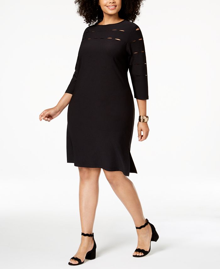 Love Scarlett Plus Size Slit-Detail A-line Dress - Macy's