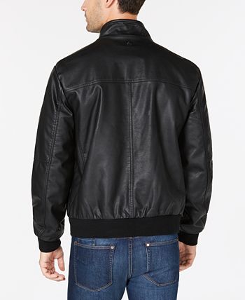 Calvin Klein Men's Faux Leather Bomber Jacket - Macy's