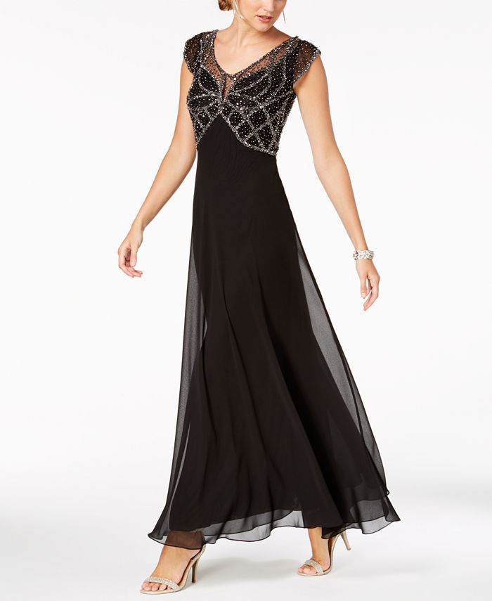 j kara embellished long gown