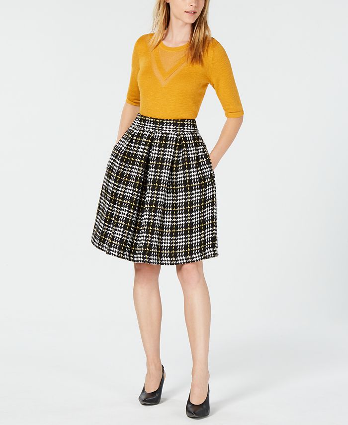 Maison Jules Plaid Pleated A-Line Skirt, Created for Macy's - Macy's