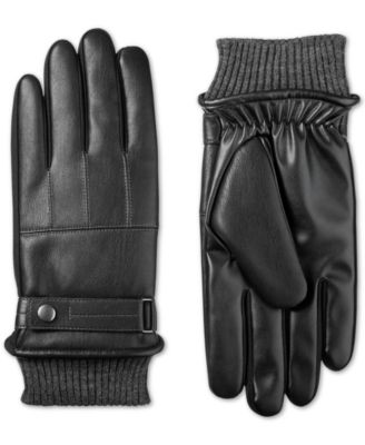 isotoner leather gloves mens