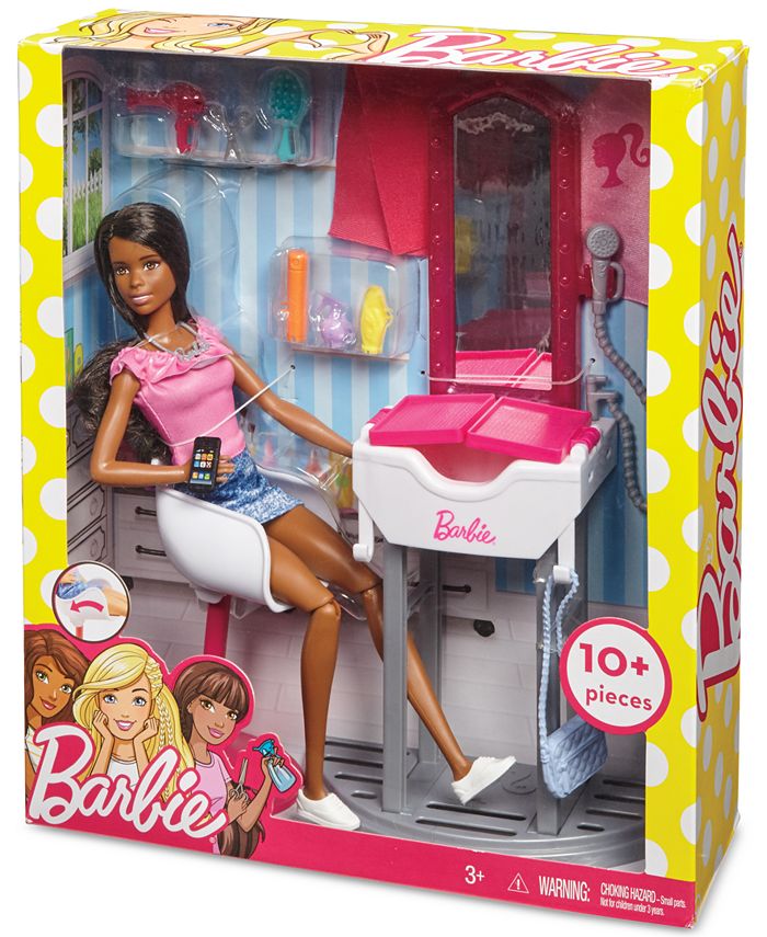 Barbie CLOSEOUT! Doll & Salon Playset - Macy's