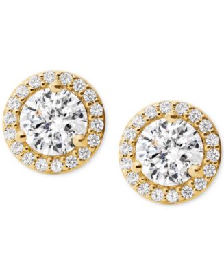 Michael Kors Women's Sterling Silver Pavé Studs - Macy's