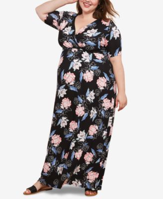 Motherhood Maternity Plus Size Printed Maxi Dress