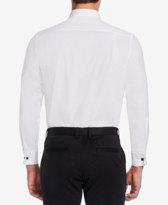 Men's Classic/Regular Fit Stretch Solid French Cuff Tuxedo Shirt